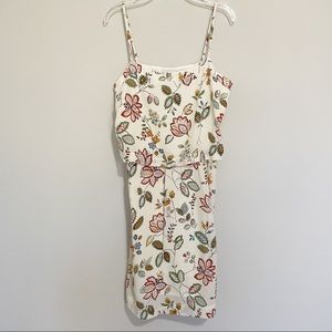 Madewell Size 2 Overlay Cami Botanical Floral Sleeveless Silk Dress